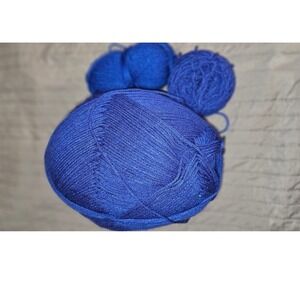 Royal Blue Yarn Bundle Large Skein and Partial Balls Cobalt Crafting Supplies